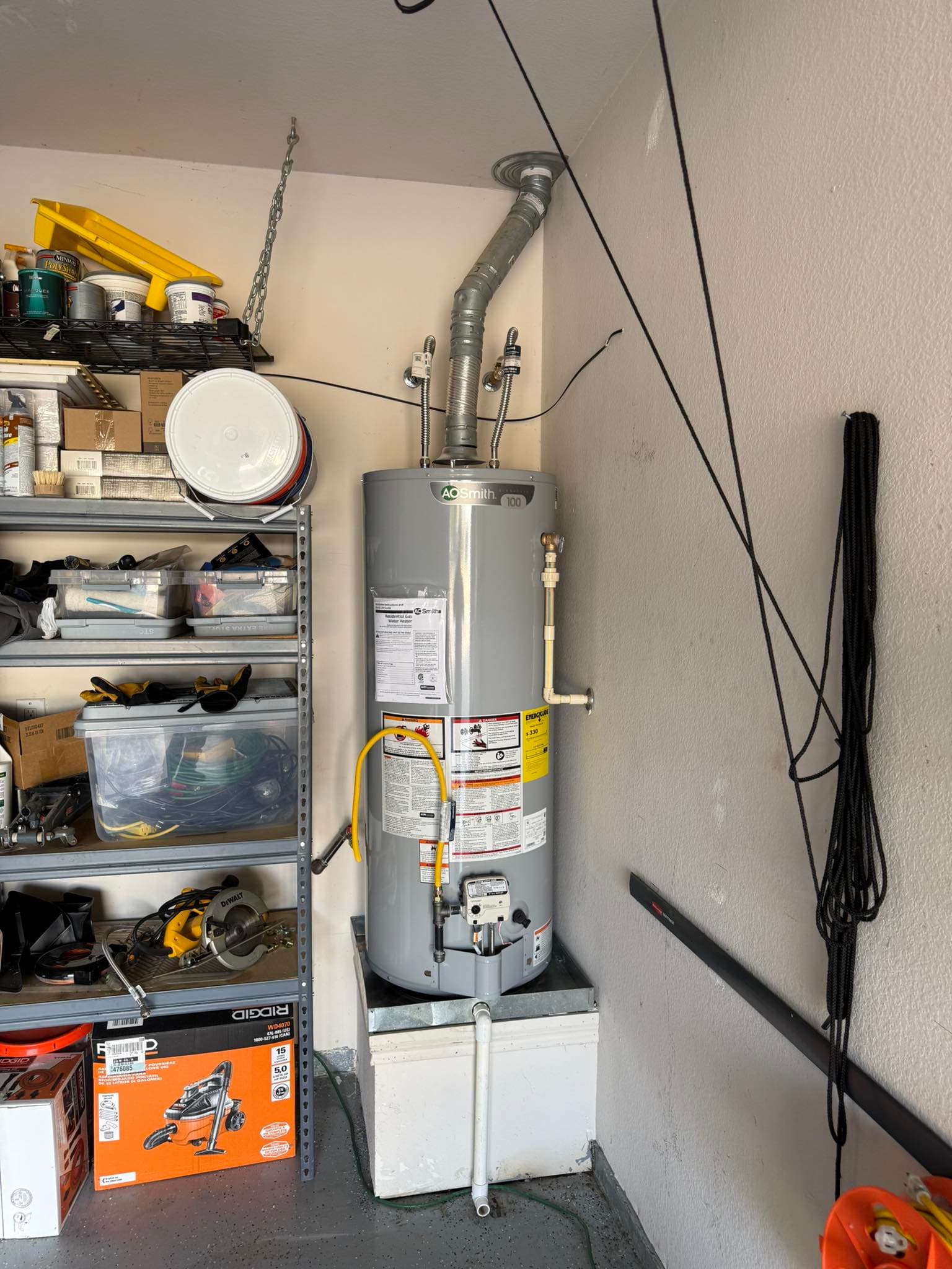 Garage Water Heater Installation